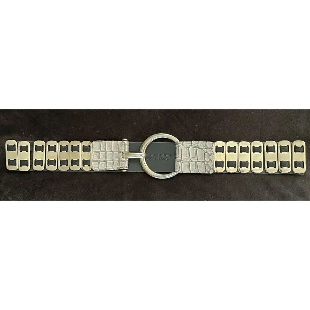 Sandy Dufler Adjustable Leather Hook Woman Belt Size L